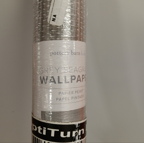 Pottery Barn Kids Seagrass Peel & Stick Wallpaper Grey - Discontinued color - Picture 6 of 9